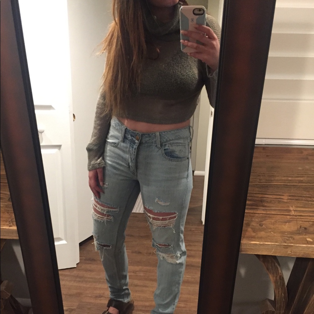 Don’t Ask Why turtle neck/ cowl neck crop sweater